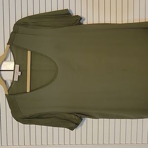 Olive green Loft short sleeve top, Size L